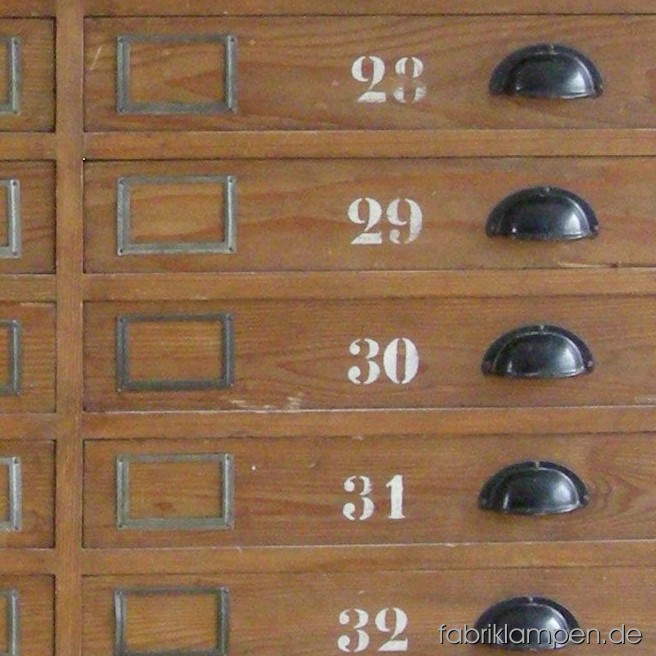 Nice drawer cabinet from about 1920 in very good condition. 
Height ca. 162 cm (64 inches), width ca. 157 cm (62 inches).