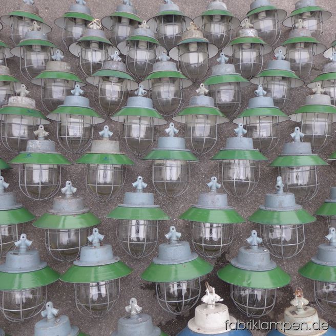 Nice green enamel lamps after arriving – currently we have about 80 pieces of this type in green on stock.