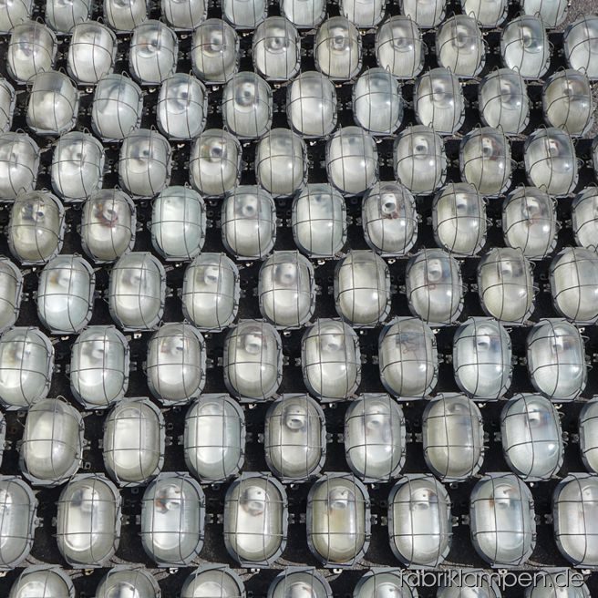 Nice collection of 100 pieces casted iron wall lamps (bunker lamps) after arriving. Details to the lamps you find here.